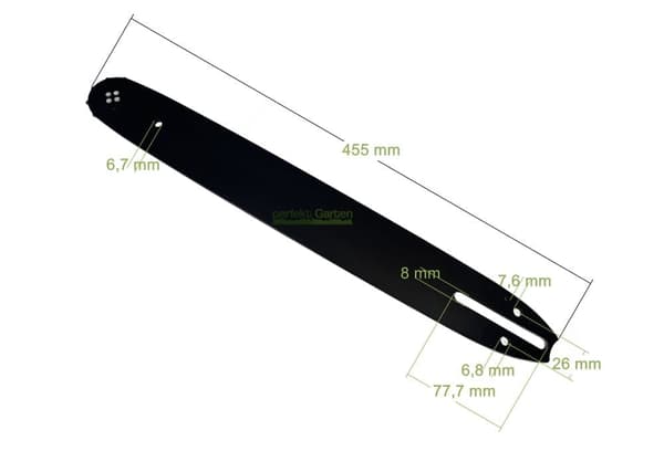 40 cm 1,3 mm 3/8" 57 TG Sværd + 4 X kæde for Florabest / Atika motorsav