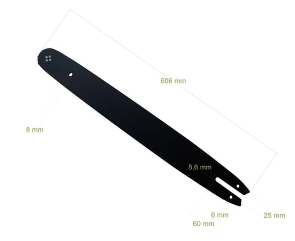 45cm / 1,3 mm / 3/8" / 62 TG Sværd + 4X kæde for VARIOLUX V-BKS 45 motorsav