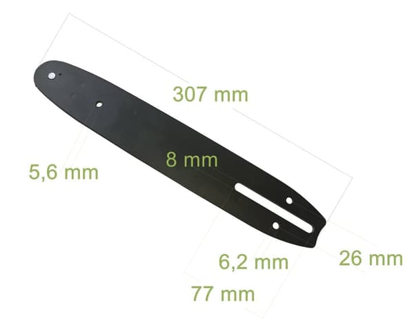 25cm 1,3mm 3/8 40TG Sværd +4X kæde for Florabest AFHE710A1 / FHE550B2