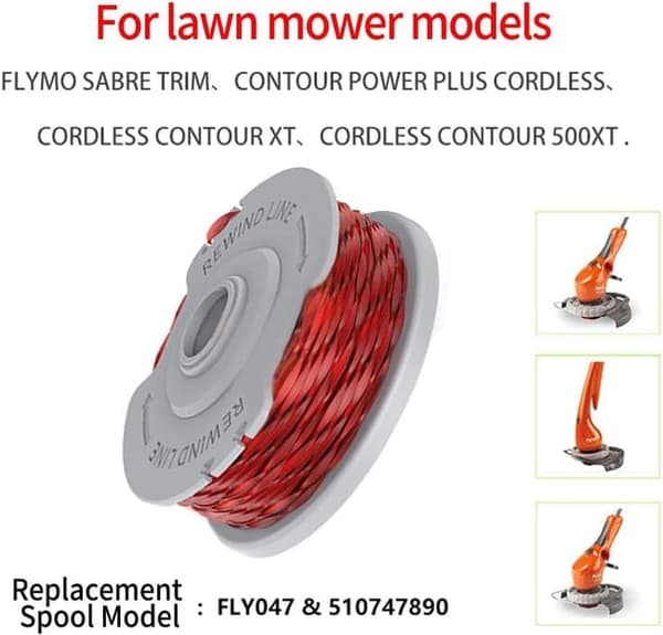 Lollanda Ersättningsspole för Flymo grästrimmer – 1,5 mm nylon dubbeltråd med automatisk matning