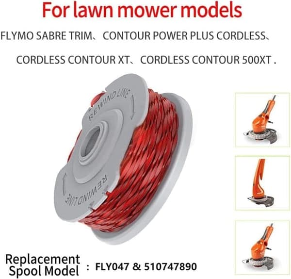 Lollanda Ersättningsspole för Flymo grästrimmer – 1,5 mm nylon dubbeltråd med automatisk matning