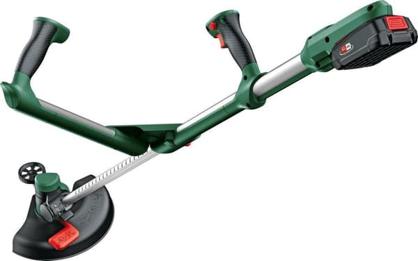 Bosch akkutrimmeri UniversalGrassCut 18-260 - toimitetaan kahdella 18 V Li-Ion akulla (2,0 Ah) ja laturilla