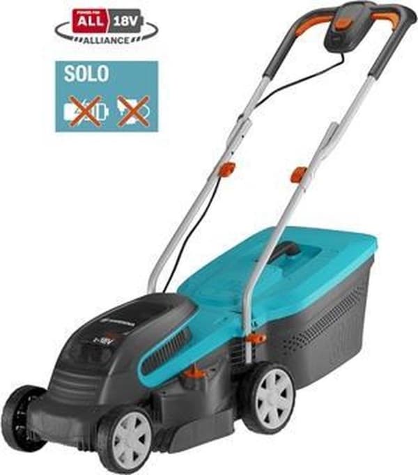 Gardena PowerMax Push -ruohonleikkurin akku/akku musta, sininen, oranssi
