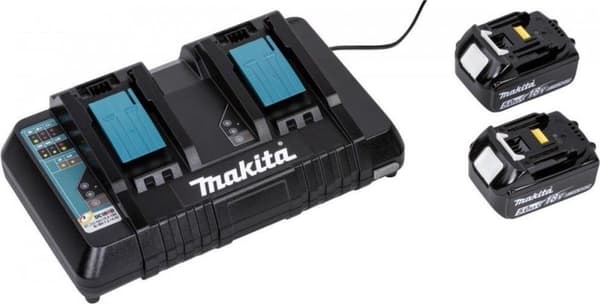 Makita - DLM432PT2 - 2x 18V - batteri - plæneklipper - sæt - 2x 5,0 Ah - duo oplader