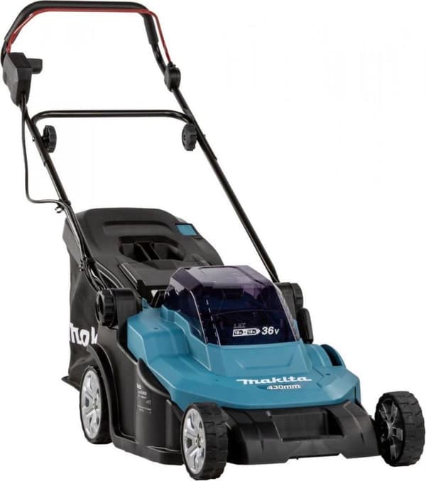 Makita - DLM432PT2 - 2x 18V - batteri - plæneklipper - sæt - 2x 5,0 Ah - duo oplader
