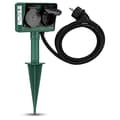 Miniatyrbillede 1 af 6: REV 0595004555 Jordspyd, 2-vejs havestik, IP44, kabel 1,4m, max. 3500W, grøn