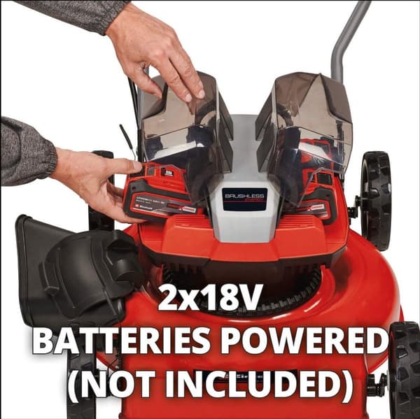 Einhell sladdlös gräsklippare GE-CM 36/48 Li M-| Solo. Typ: skjutgräsklippare, klippbredd: 48 cm, minsta klipphöjd: 3 cm. Energikälla: uppladdningsbar
