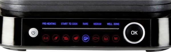 DOMO Genius elektrisk kontaktgrill non-stick belægning, med display i rustfrit stål, sort (DO9249G)