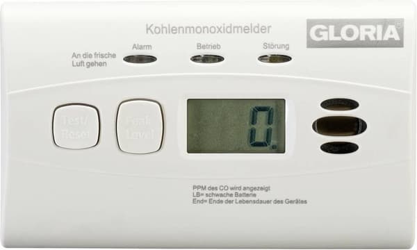 Gloria KO10D Häkäilmaisin Sis. akku (10 vuotta) paristokäyttöinen Hiilimonoksidin tunnistus