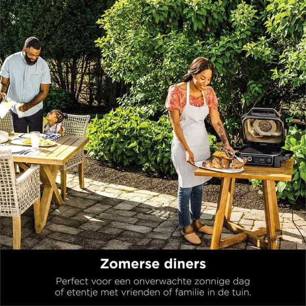 Ninja Woodfire Outdoor Grill - Svart - Metall - Plast - Rostfritt stål - Rektangulär - Galler - 1 zon(er) -