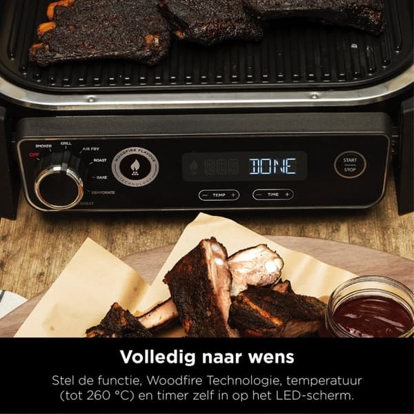 Ninja Woodfire Outdoor Grill - Svart - Metall - Plast - Rostfritt stål - Rektangulär - Galler - 1 zon(er) -