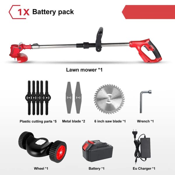Folding Cordless Plæneklipper, Alsidige Klinger, Letvægtsdesign,Netværk 1, EU