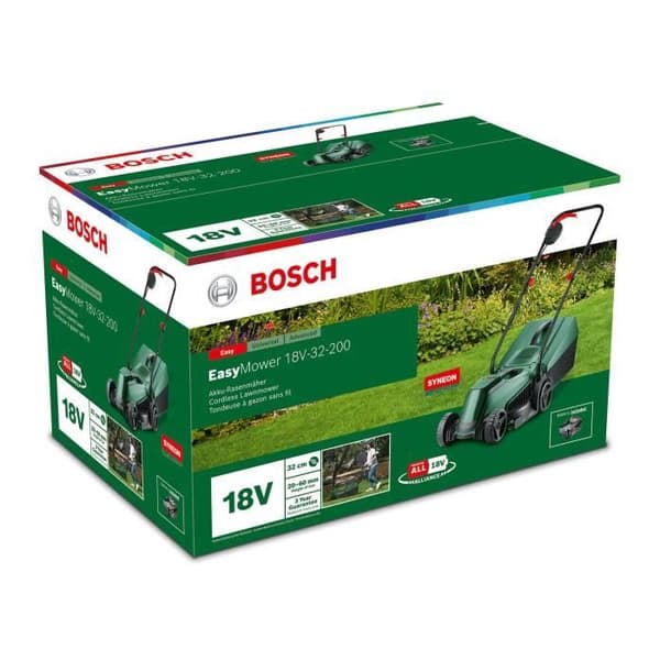 Bosch EasyMower 18 plæneklipper - med 4Ah 18V batteri - klippebredde 32 cm