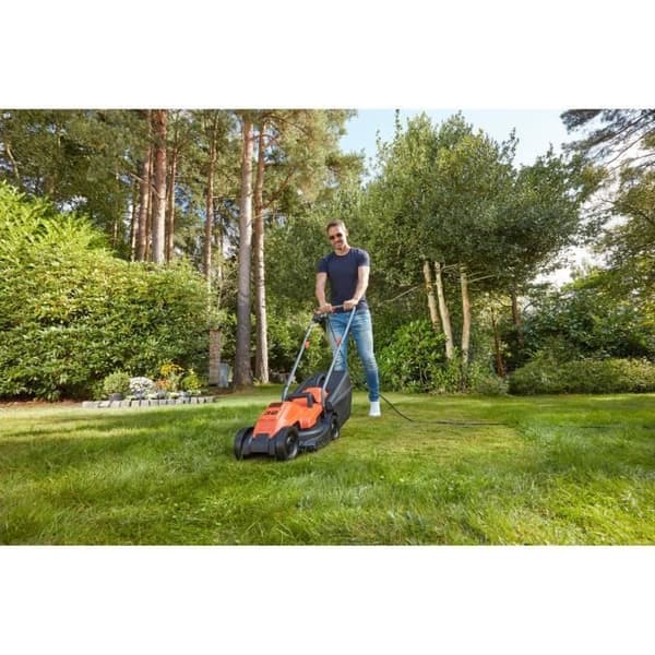 1200W 32cm elektrisk plæneklipper med ledning - BLACK+DECKER - BEMW451-QS - 3 justerbare højder