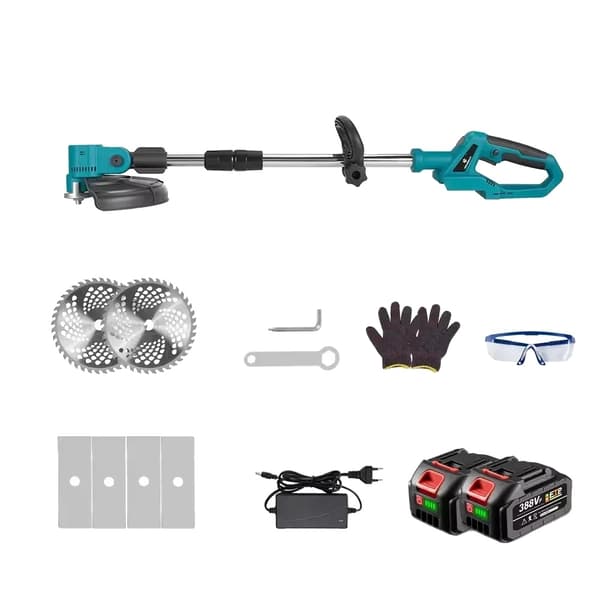 Borstlös elektrisk gräsklippare, 4000W effekt, 36000RPM hastighet,2 batteri EU-kontakt, EU