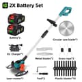 Miniatyrbillede 2 af 2: Elektrisk Plæneklipper, 3000W Effekt, 6 Tommer Klippebredde,2 Batteri EU Stik