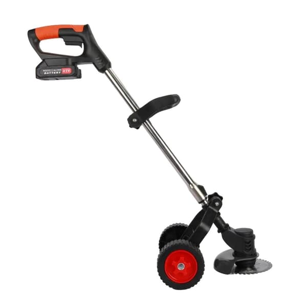 Trådlös elektrisk gräsklippare, 650W motor, justerbar längd 88 cm-120 cm,Svart EU