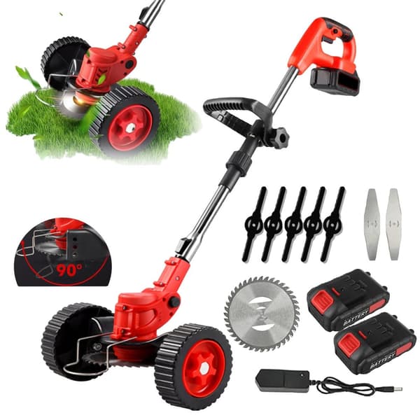Elektrisk Plæneklipper, 650W Effekt, 18000 RPM Hastighed,2 Batteri