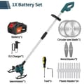 Miniatyrbillede 2 af 2: Trådløs Plæneklipper, 21V Strøm, 850W Motor, 15CM Savblad,Blå 1