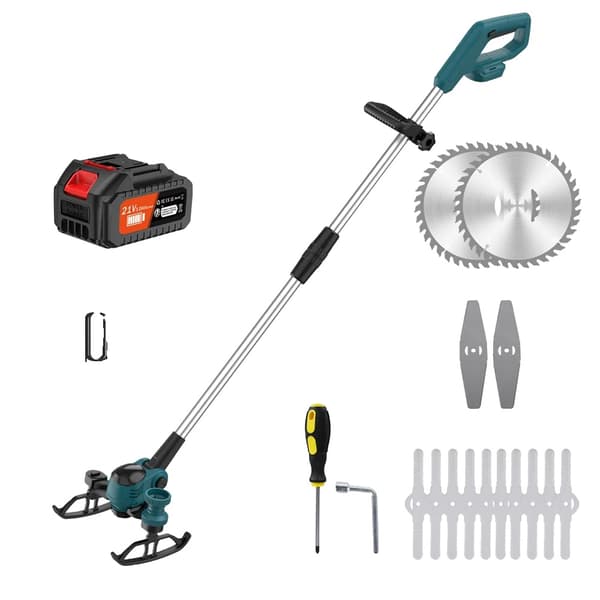 Trådløs Plæneklipper, 21V Strøm, 850W Motor, 15CM Savblad,Blå 1