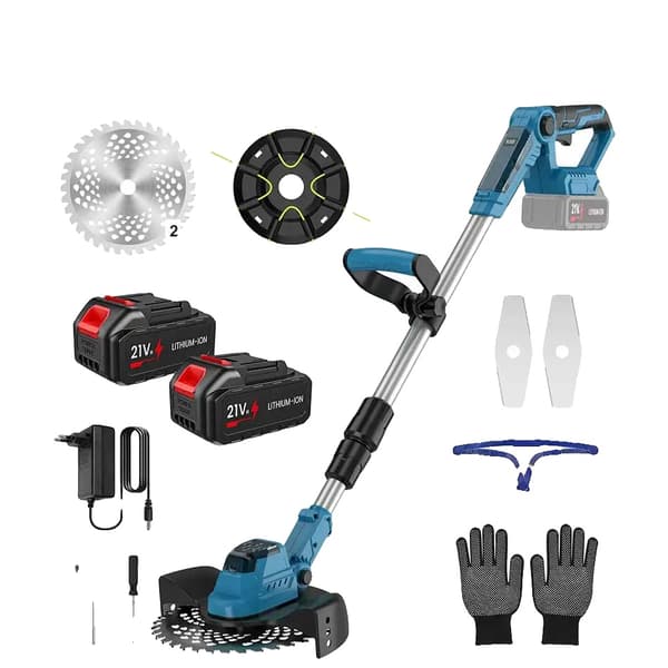 Græstrimmer, børsteløs motor, justerbart klippehoved,600W børsteløs motor