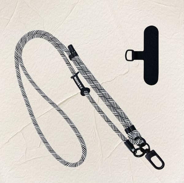 INF Justerbar universell telefon-snor Svart hvit