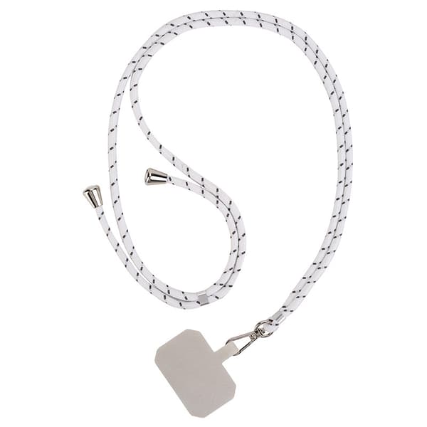 INF Stilfuld TPU-telefon lanyard med patch Hvid