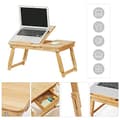 Miniatyrbild 6 av 6: Songmics Bambu Lap Desk, Laptop Table, Breakfast Tray med 5 justerbara lutningsvinklar, Natural