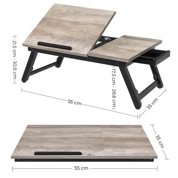 Bärbar datorbord, SONGMICS, 55x35 cm, Greige