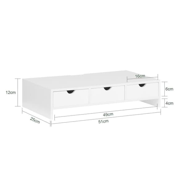 Monitorstativ, BBF03-W, Længde 51 cm Bredde 25 cm Højde 12 cm, Brun