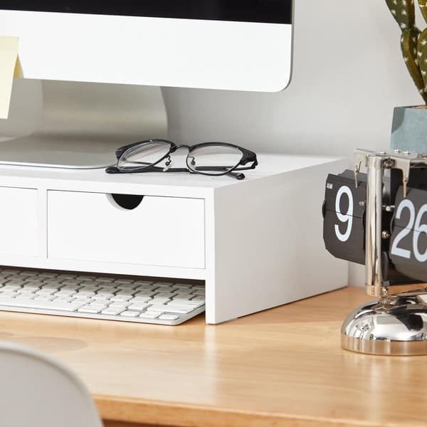 Monitorstativ, BBF03-W, Længde 51 cm Bredde 25 cm Højde 12 cm, Brun
