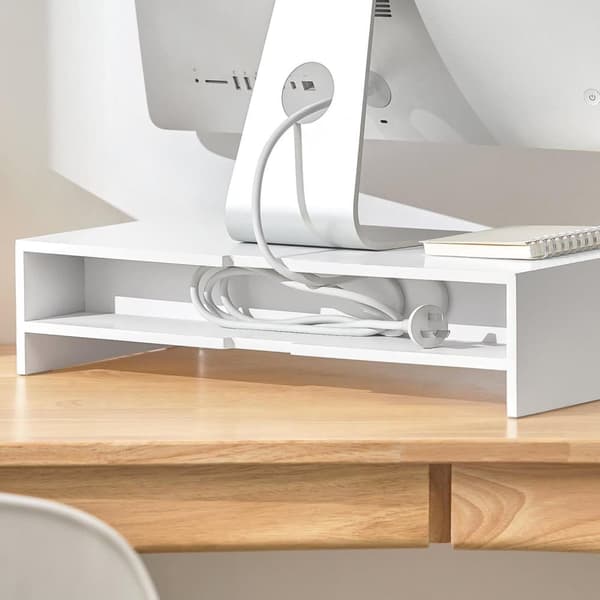 Monitorstativ, BBF03-W, Længde 51 cm Bredde 25 cm Højde 12 cm, Brun