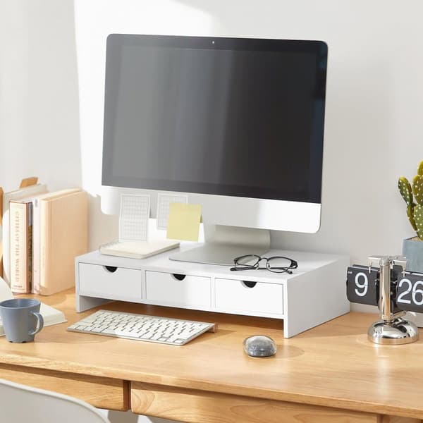 Monitorstativ, BBF03-W, Længde 51 cm Bredde 25 cm Højde 12 cm, Brun