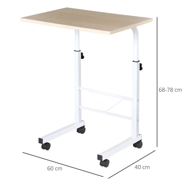 Sidobord, 60x40x68-78 cm, Vit