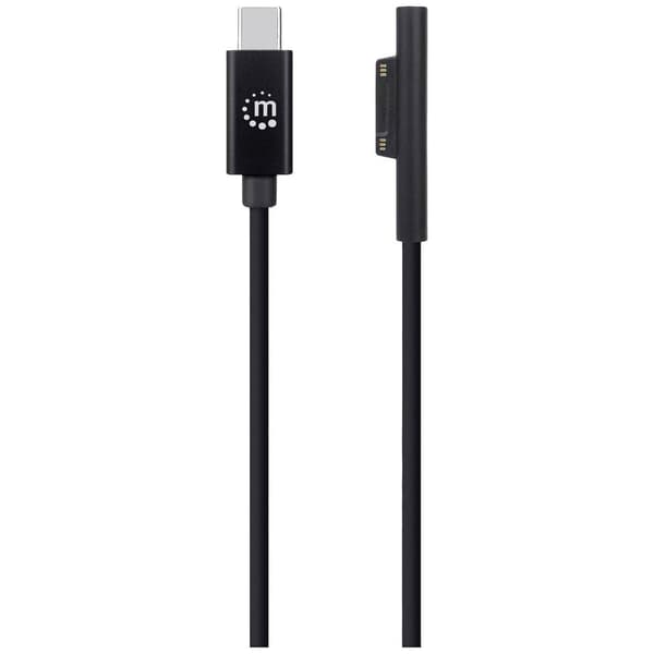 Manhattan Surface® Connect Ladekabel Surface Connect und USB-C-Stecker 15V/3A 1,8m schwarz Laddkabel Passar Windows-mod