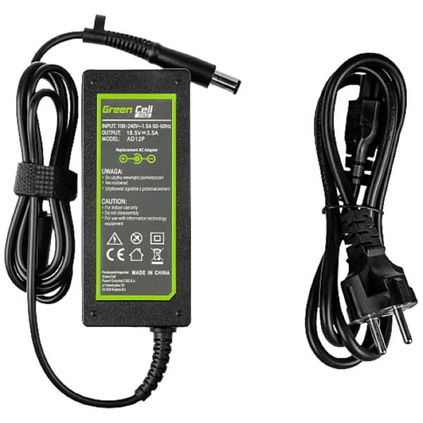 Green Cell AD12P Laptop nätadapter 65 W 18.5 V 3.5 A Passar till märke: HP Svart