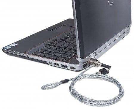 Manhattan Notebook Security Lock (1,4 m) teräskaapeli avaimella 440271