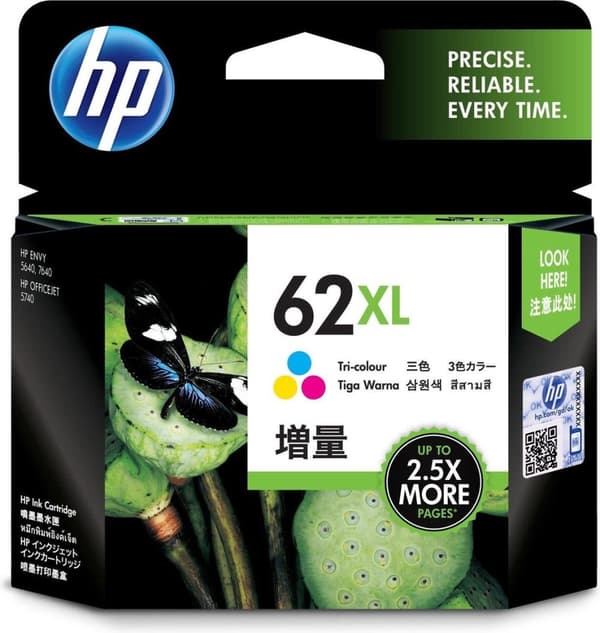 HP 62XL- mustekasetti / väri / suuri riittoisuus