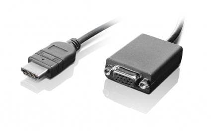 Lenovo - Videokontakt - HDMI / VGA - HDMI 19-stift (M) - HD-15 (W) - 20 cm - för IdeaPad S400, ThinkPad Edge E431, E550, ThinkPad S431, ThinkPad Yoga
