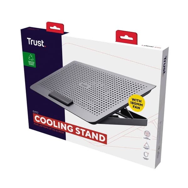 Trust Exto Eco Notebook-stativ med kylning höjdjusterbar