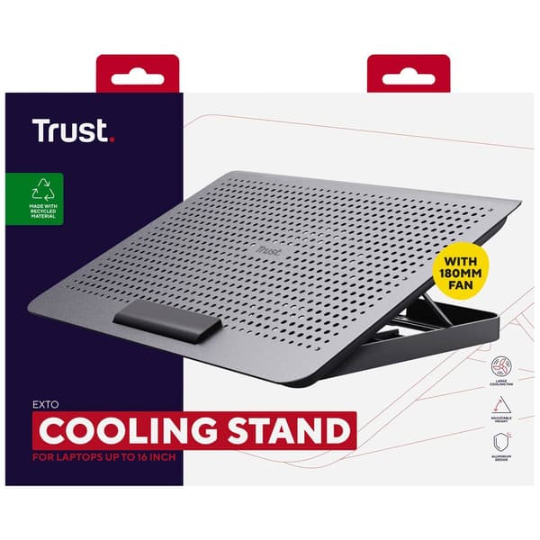 Trust Exto Eco Notebook-stativ med kylning höjdjusterbar