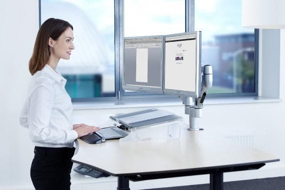Bakker Elkhuizen Asiakirjateline FlexDesk640 Monitoiminen: pöytäalusta ja asiakirjateline (BNEFDESK640A)