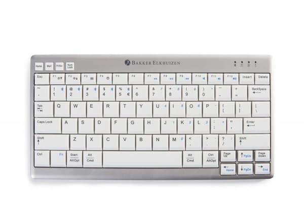 BakkerElkhuizen BNEU950WDE Compact Keyboard DE Ultraboard 950 valkoinen-hopea, harmaa/valkoinen