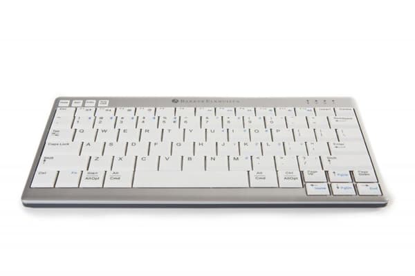 BakkerElkhuizen BNEU950WDE Compact Keyboard DE Ultraboard 950 valkoinen-hopea, harmaa/valkoinen