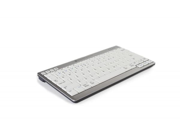 BakkerElkhuizen BNEU950WDE Compact Keyboard DE Ultraboard 950 valkoinen-hopea, harmaa/valkoinen Vaaleanharmaa, Valkoinen