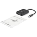 Miniatyrbild 6 av 6: StarTech.com USB 3.0 till Dual Port Gigabit Ethernet LAN-adapter med USB-port - Svart - Nätverksadapter - USB 3.0 - GigE - 1000Base-T - 2 portar - Sva