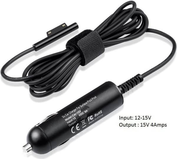 CoreParts biladapter för MS Surface (BILADAPTER FÖR SURFACE PRO 6 (DEN NYA YTBOKEN)) Svart