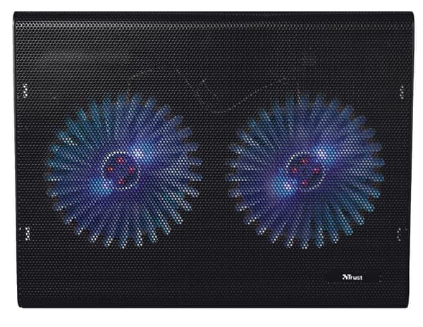 Trust - Azul - Kølestativ til bærbar computer - 2 blæsere - USB-strømforsyning - Blue Lit - max 17,3 tommer