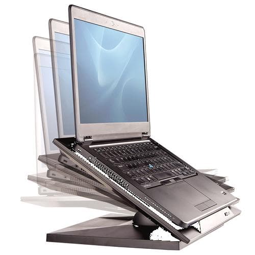 Fellowes bärbara stativ för hemmakontor, för bärbara datorer upp till 17 tum (43,18 cm), modern design, ergonomiskt höj- och sänkbar, svart