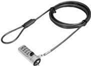 LogiLink Noble Lock - sikkerhedskabellås - mørk røg - 2 m